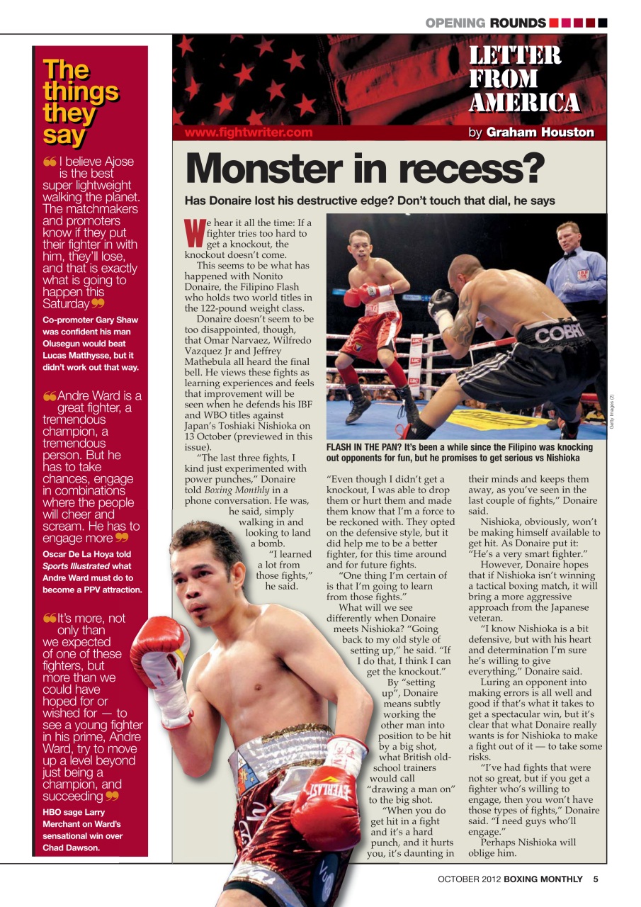 Boxing Monthly Preview Pages