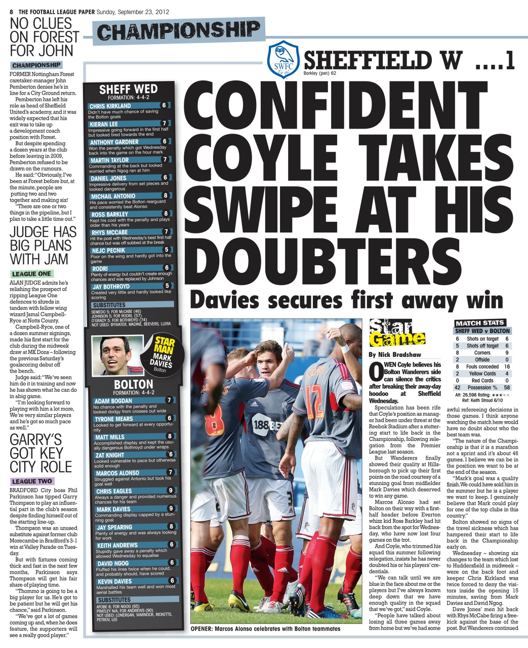 The Football League Paper Preview Pages