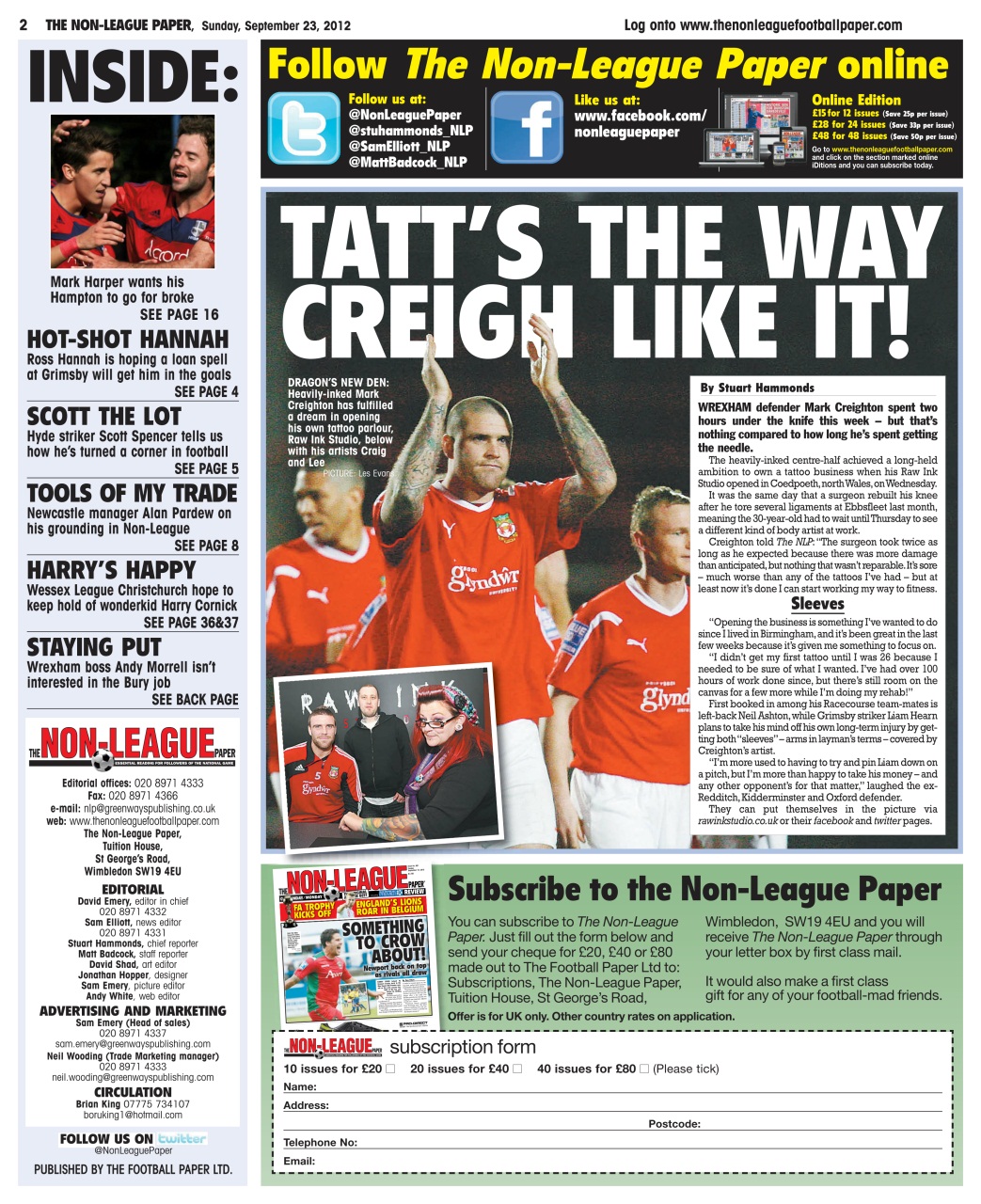 The Non-League Football Paper Preview Pages