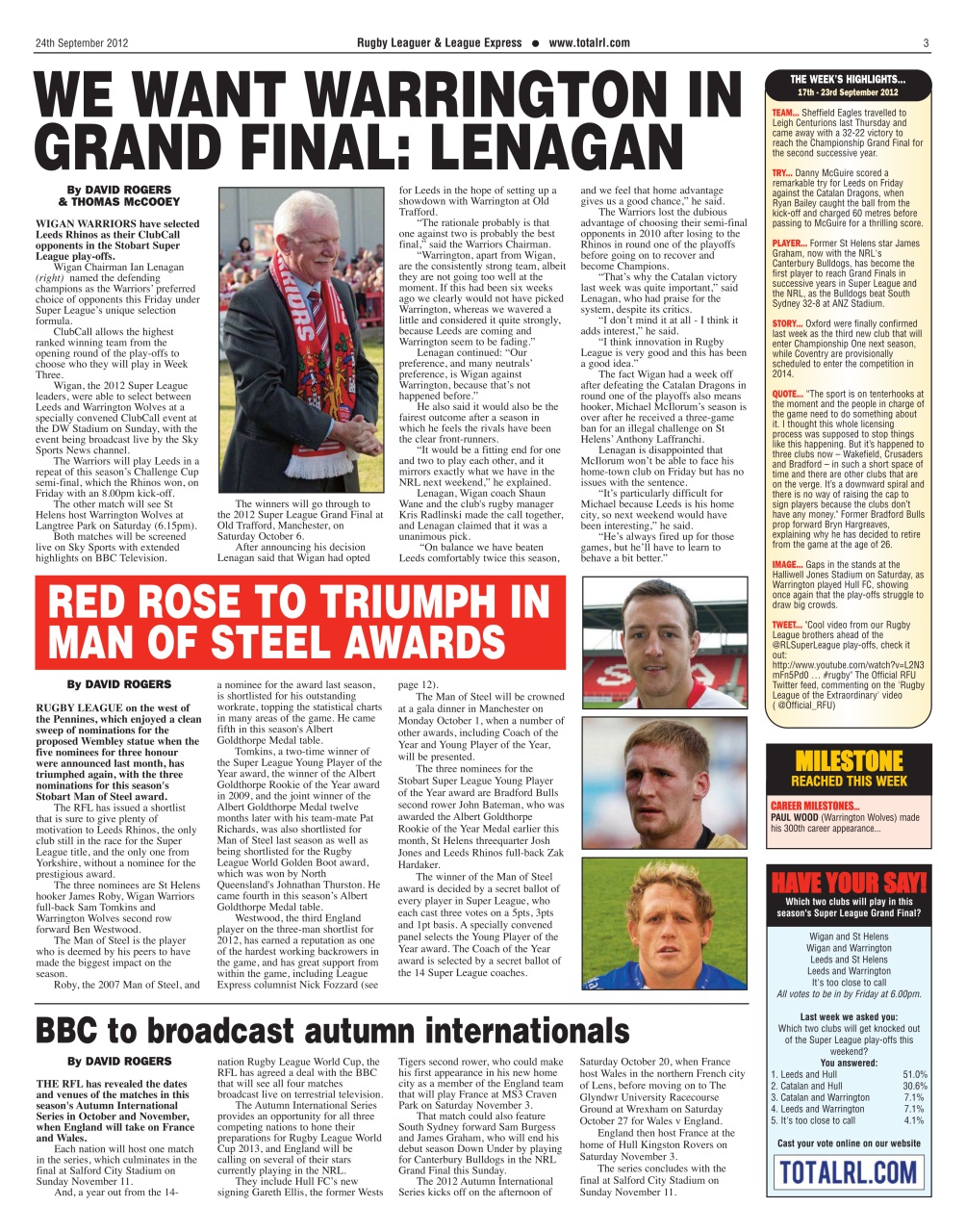 League Express Preview Pages