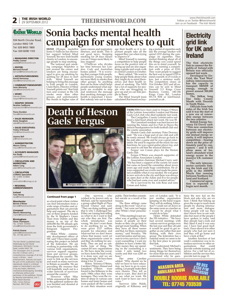 Irish World Preview Pages