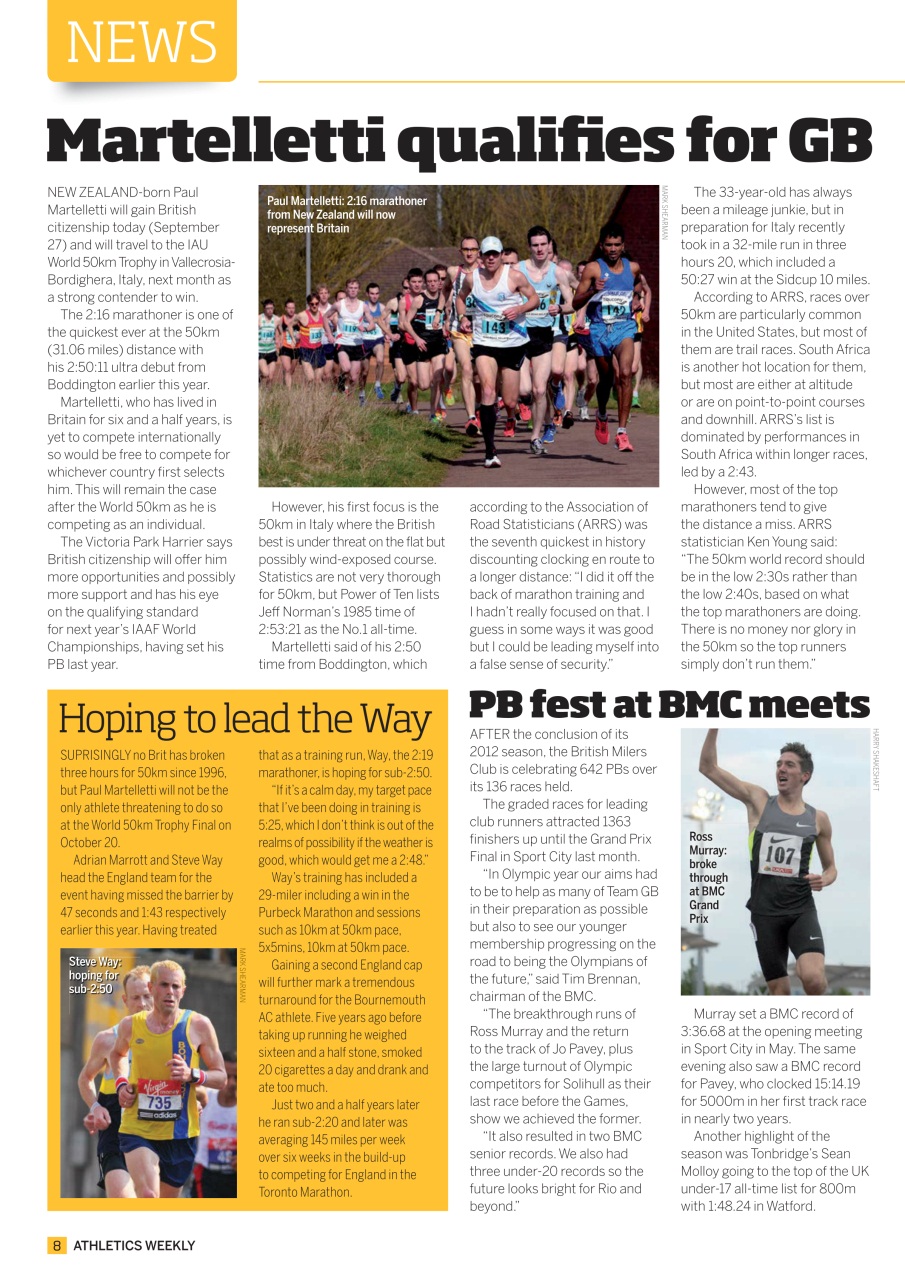 AW – Athletics Weekly Magazine Preview Pages