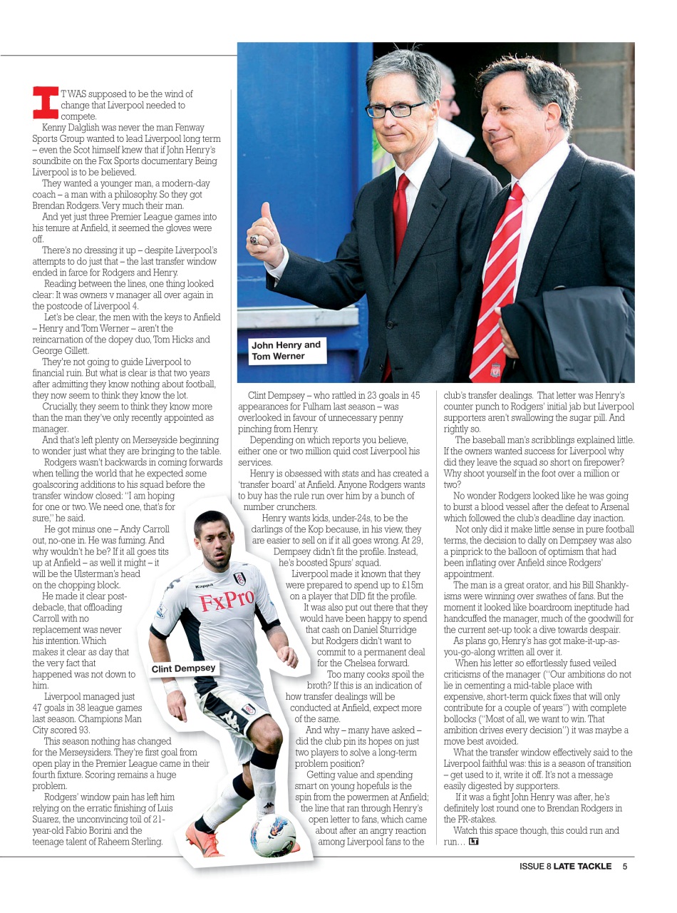 Late Tackle Football Magazine Preview Pages