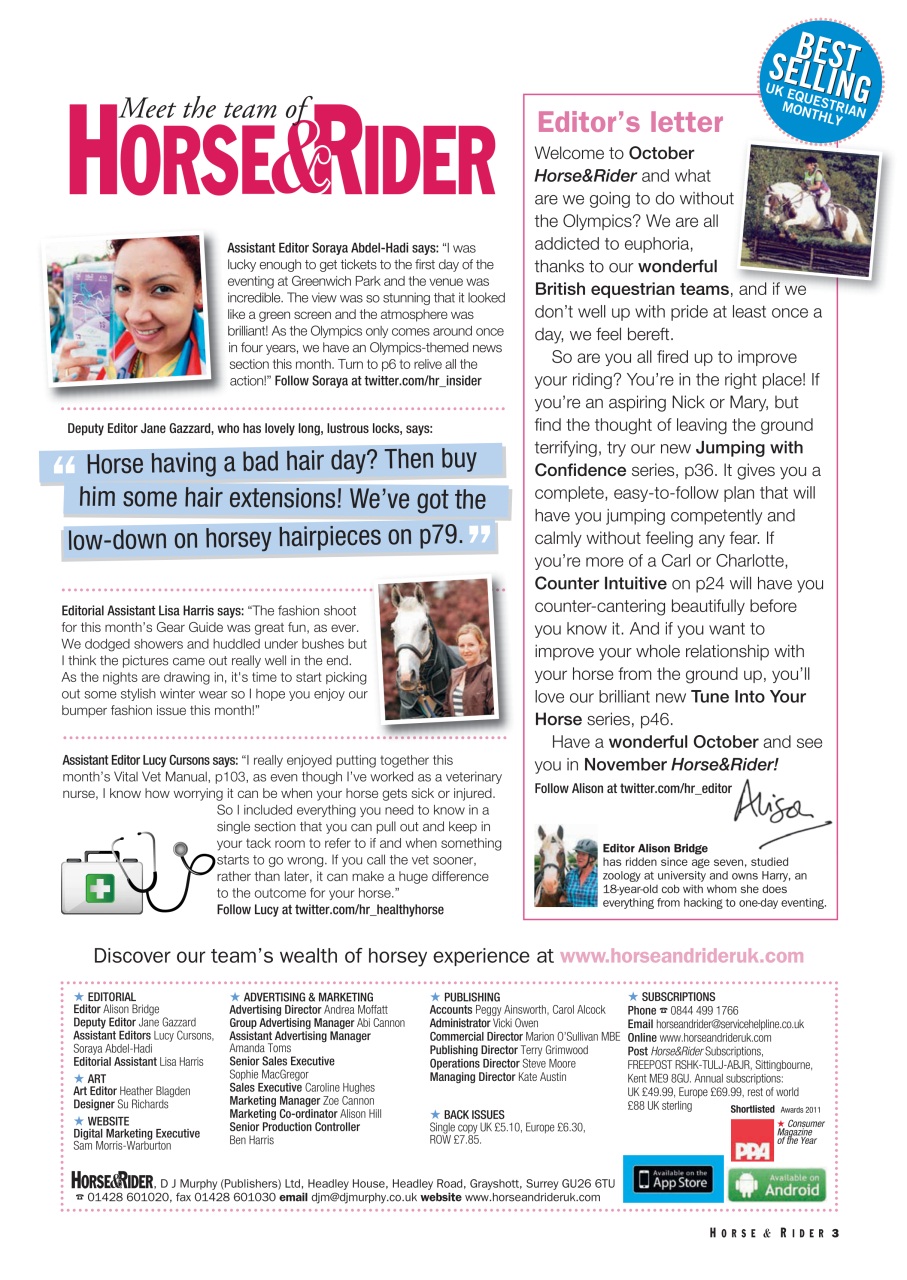 Horse&Rider Magazine - UK equestrian magazine for Horse and Rider Preview Pages