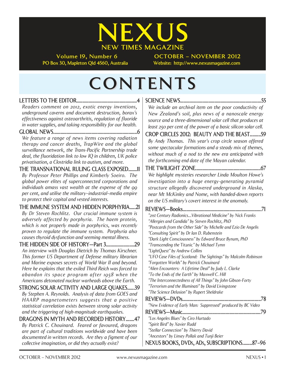 Nexus Magazine Preview Pages