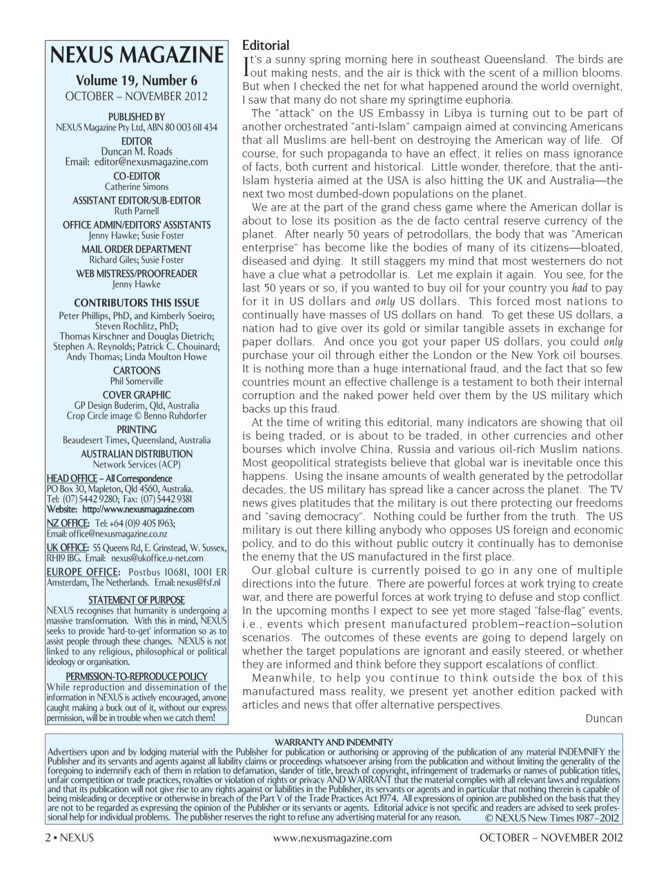 Nexus Magazine Preview Pages