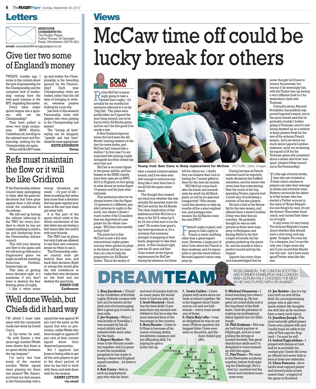 The Rugby Paper Preview Pages