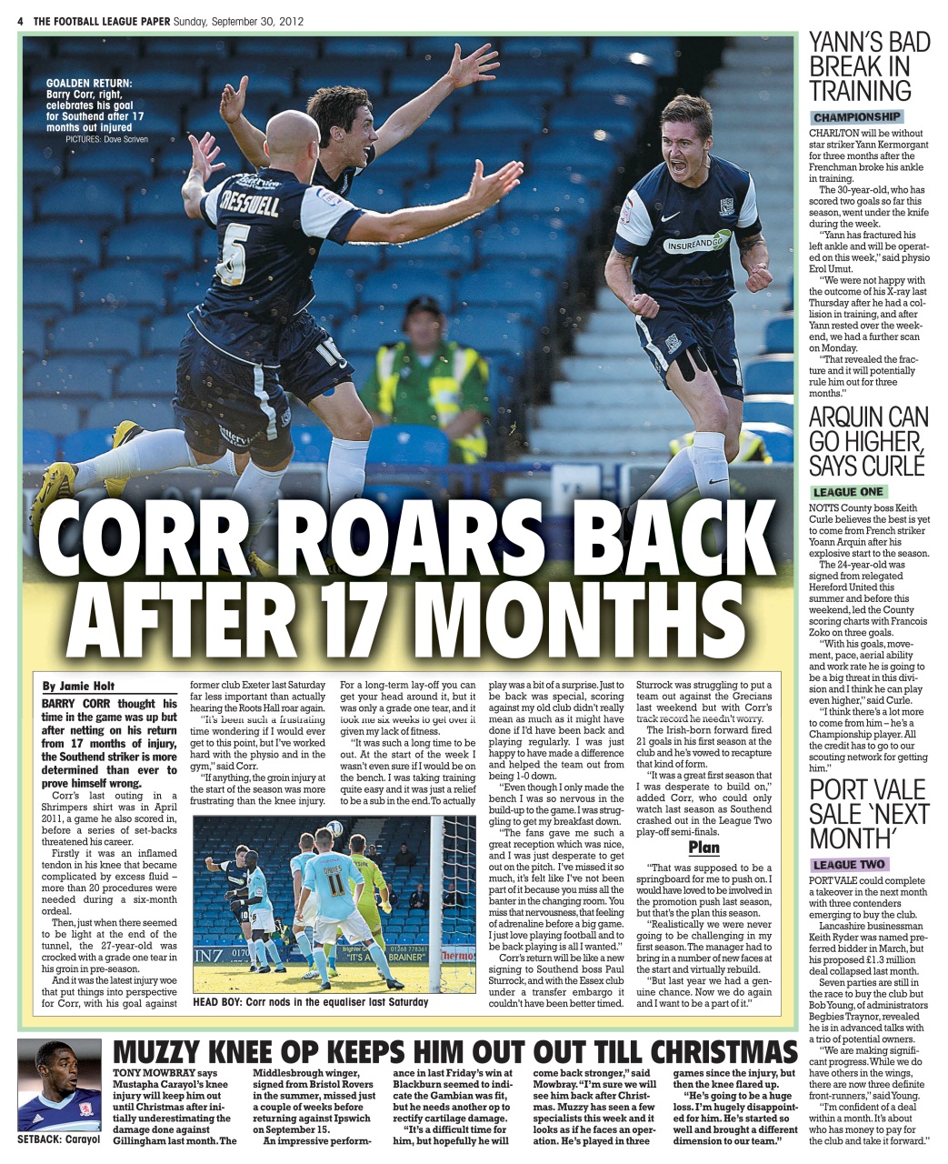 The Football League Paper Preview Pages