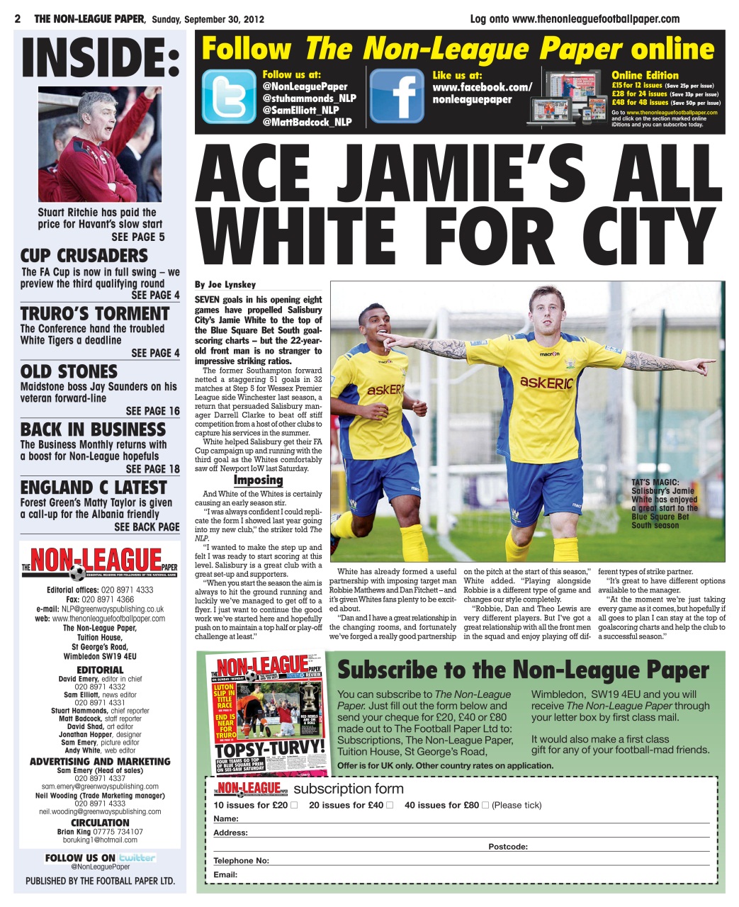 The Non-League Football Paper Preview Pages