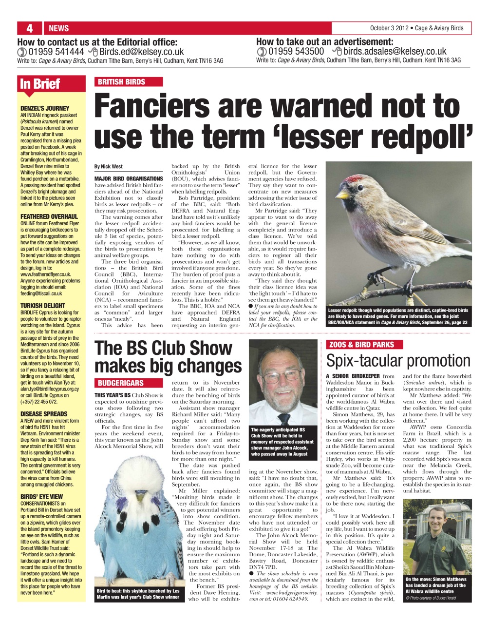 Cage & Aviary Birds Preview Pages