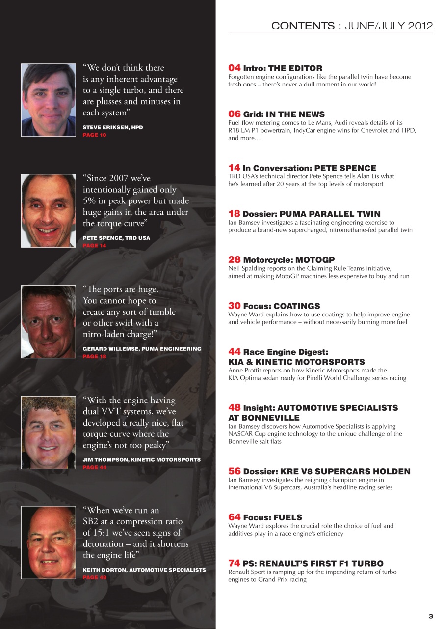 Race Engine Technology Preview Pages