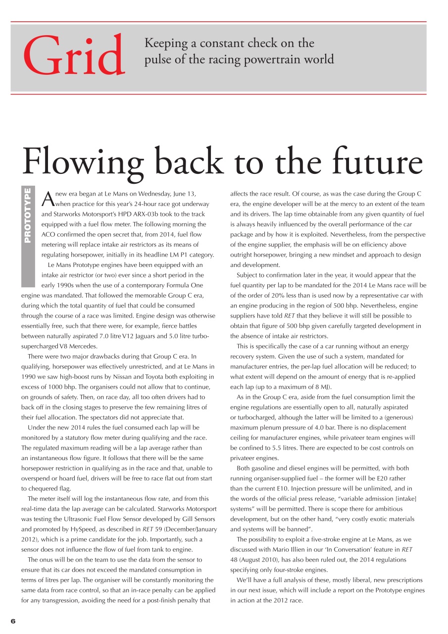 Race Engine Technology Preview Pages