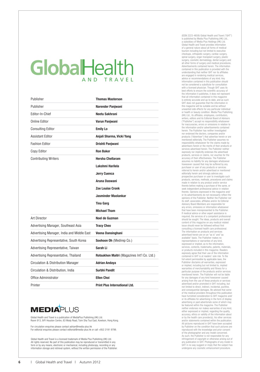 Global Health and Travel Preview Pages