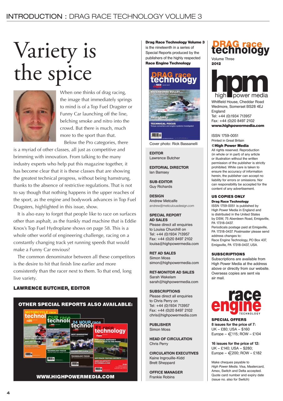 DRAG Race Technology Preview Pages