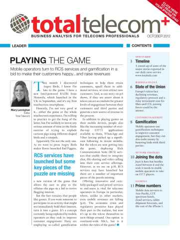 Total Telecom issue Total Telecom + October 2012