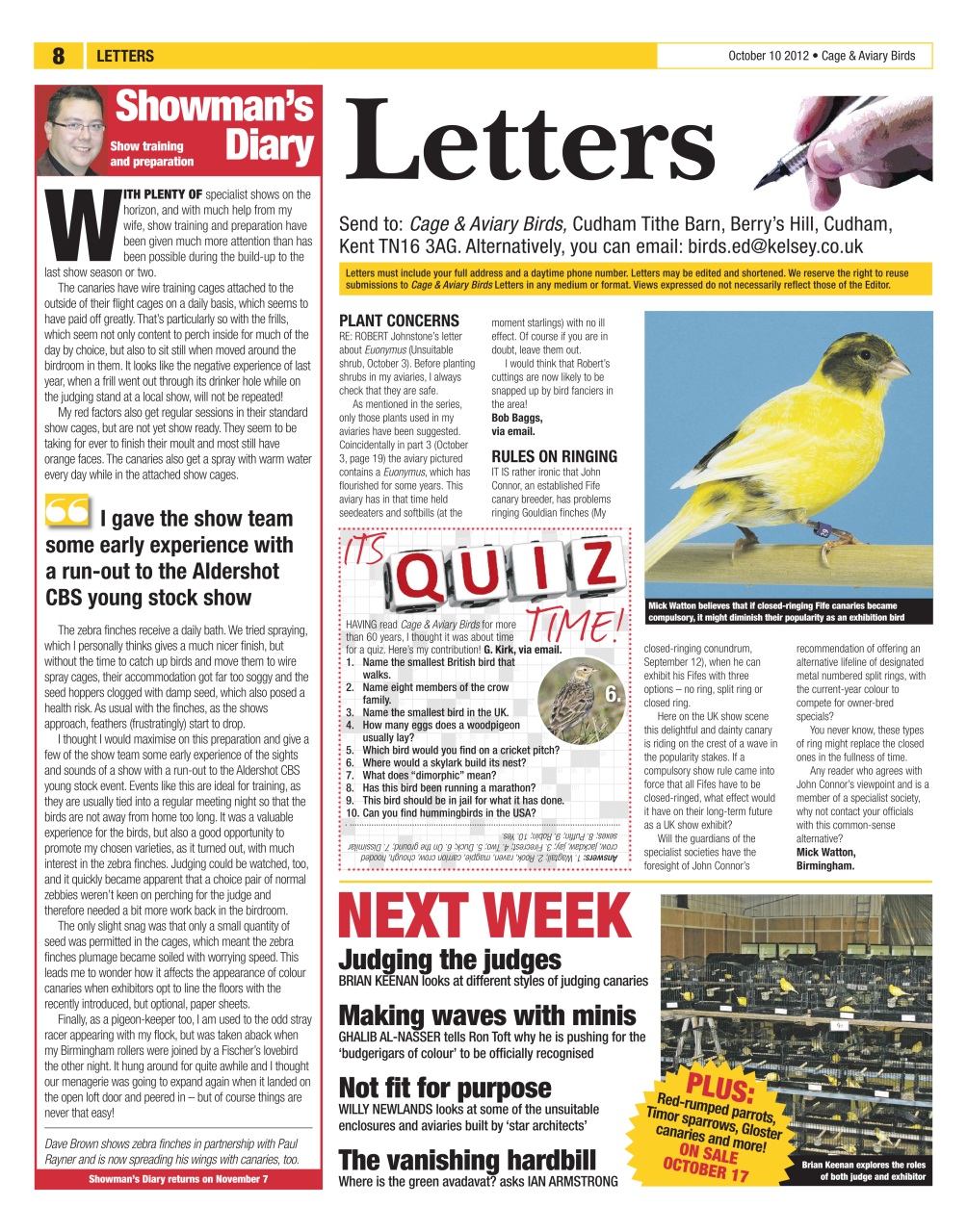 Cage & Aviary Birds Preview Pages