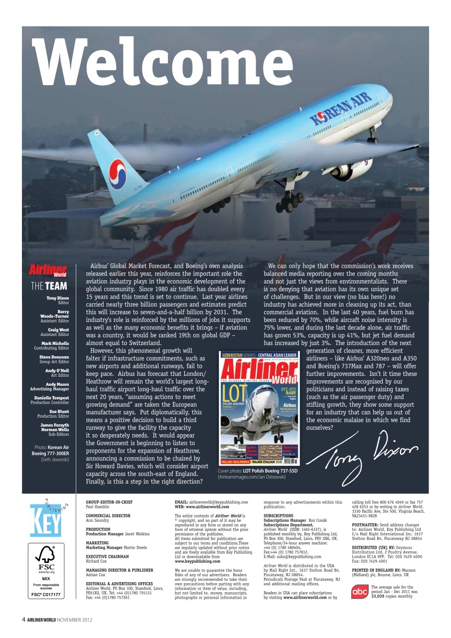 Airliner World Preview Pages