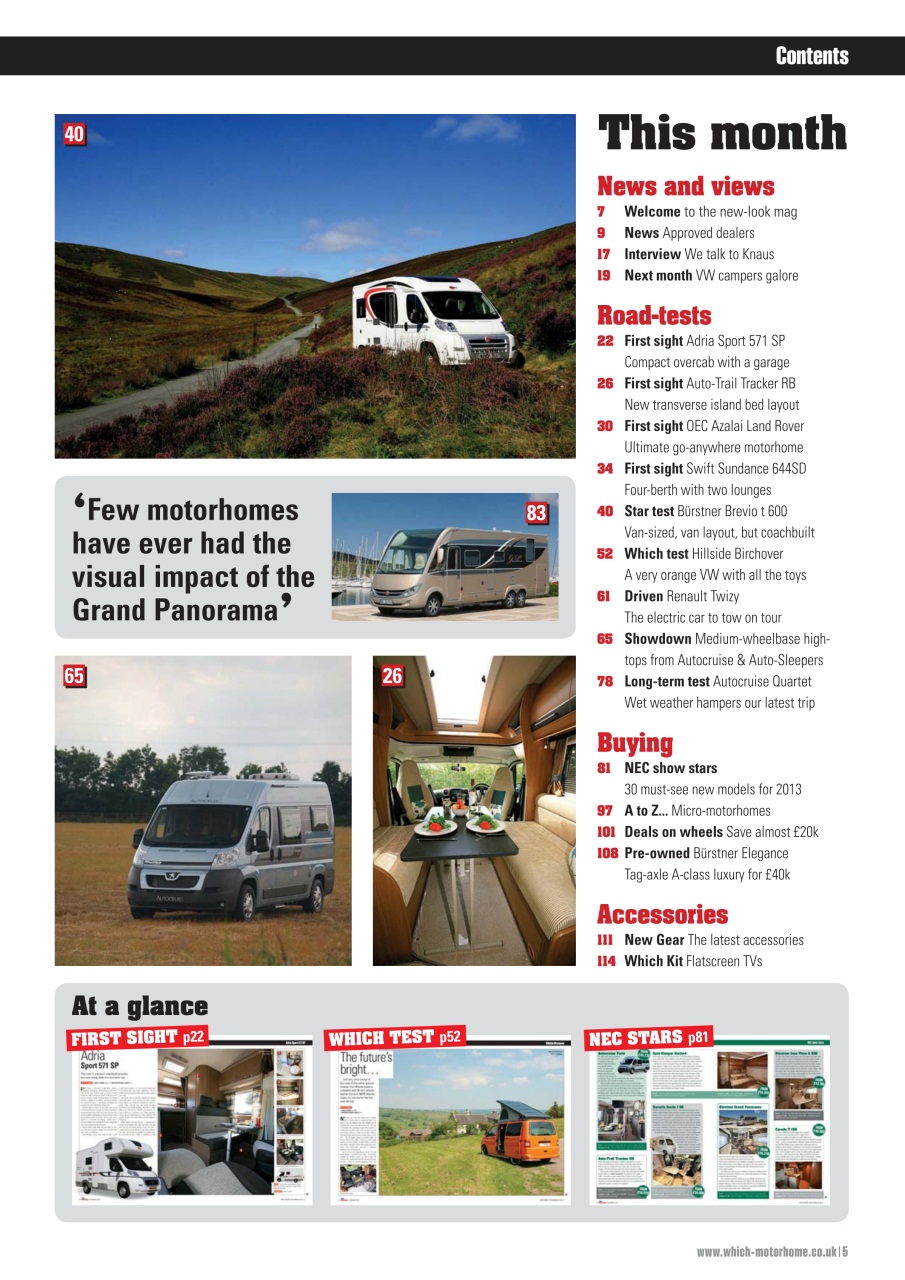 What Motorhome magazine Preview Pages