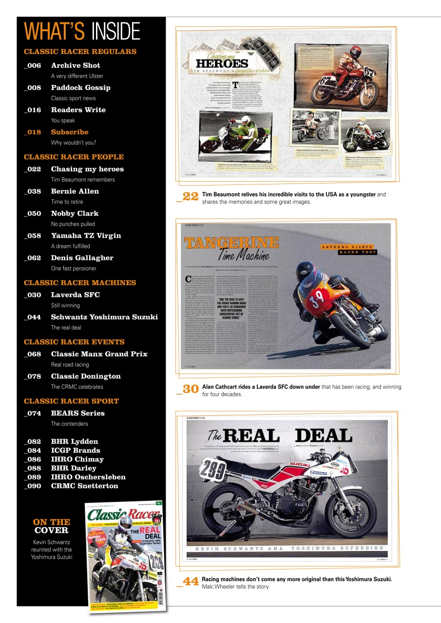 Classic Racer Preview Pages