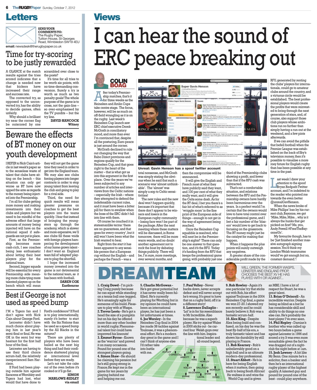 The Rugby Paper Preview Pages