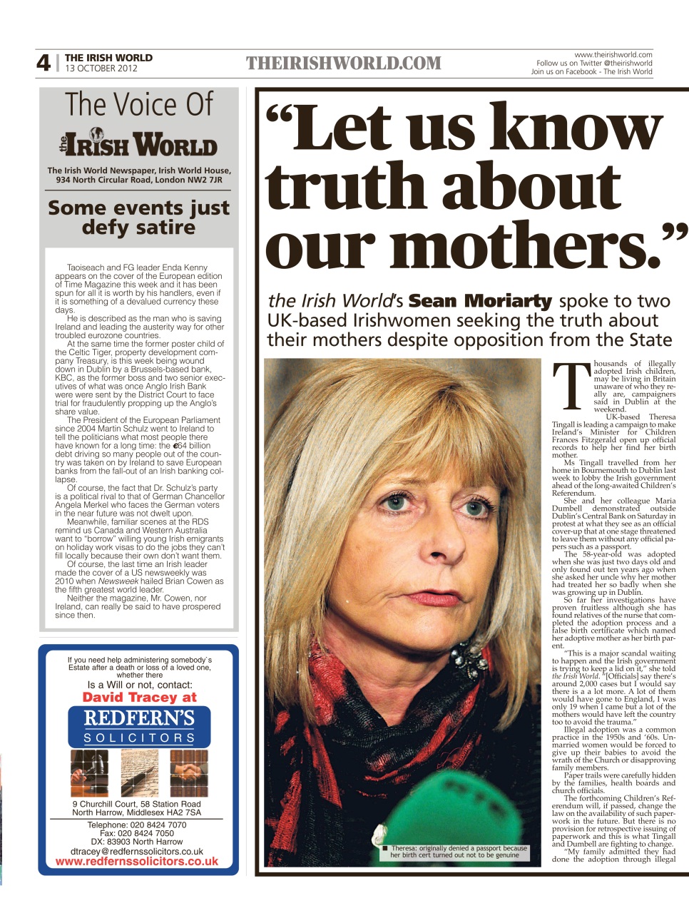 Irish World Preview Pages