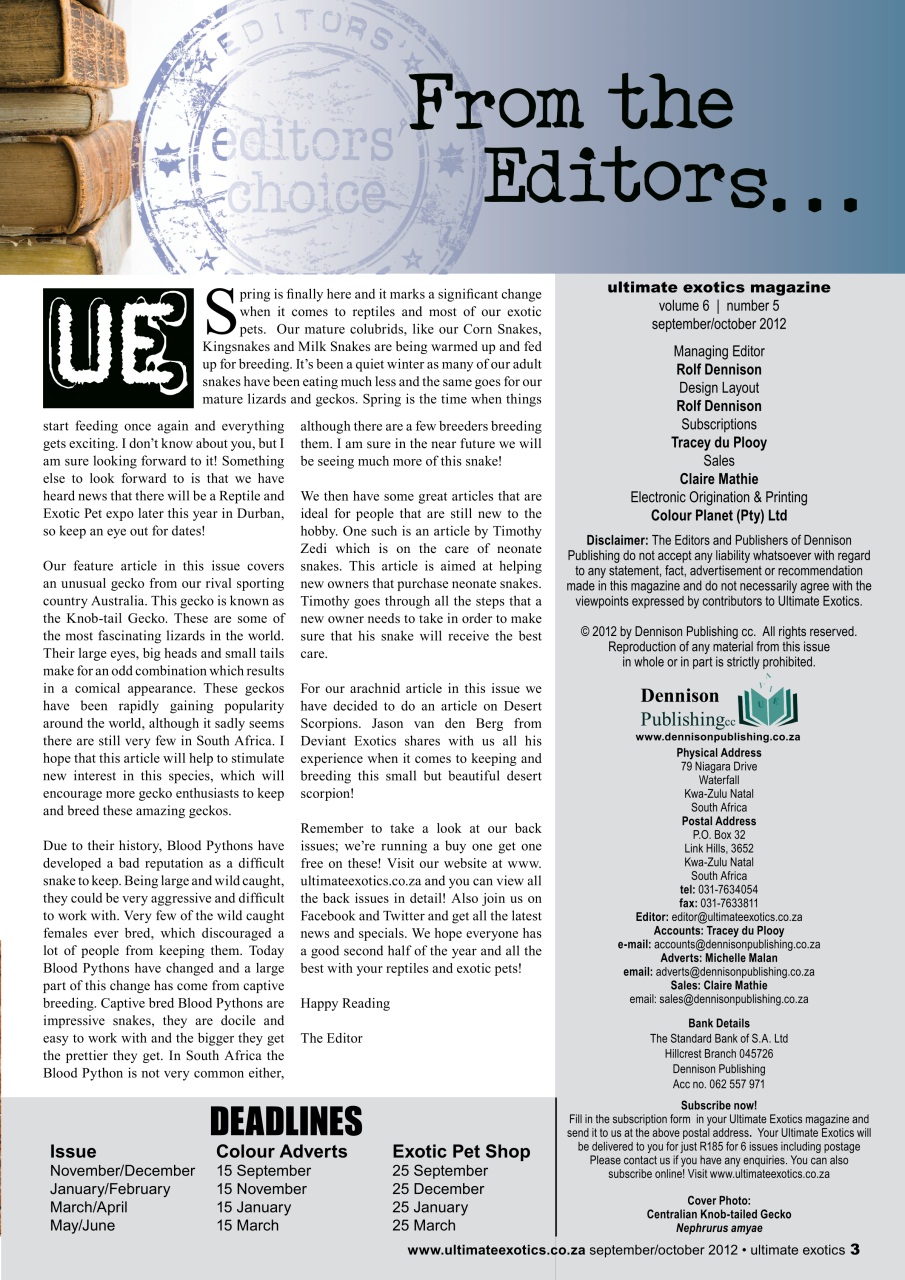 Ultimate Exotics Preview Pages