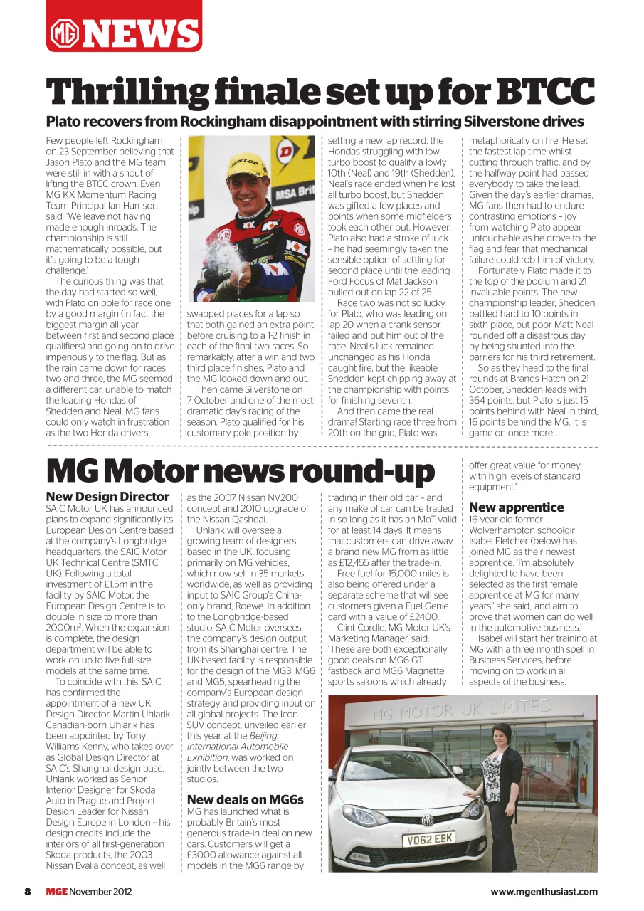 MG Enthusiast Preview Pages