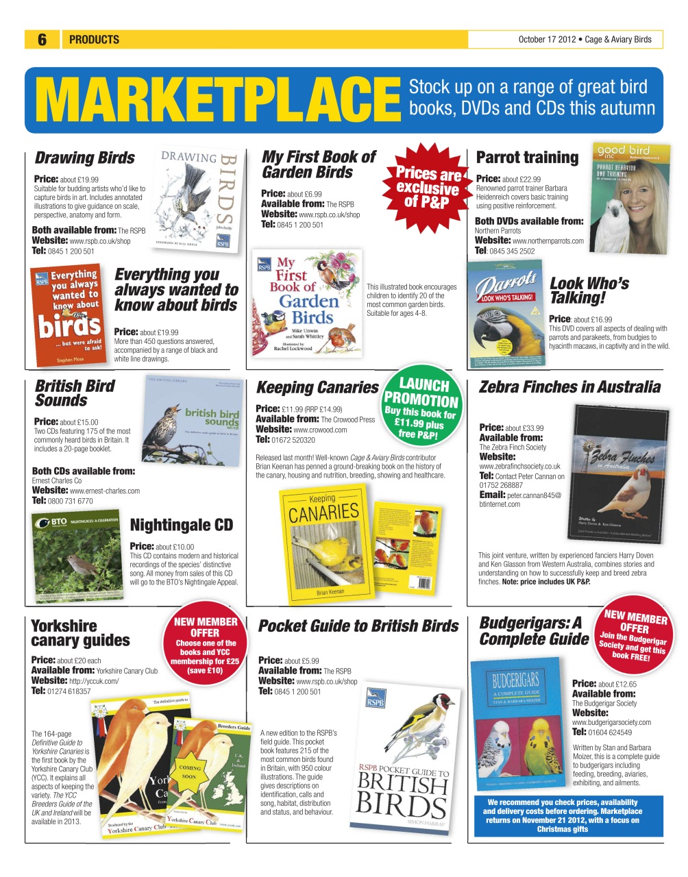 Cage & Aviary Birds Preview Pages