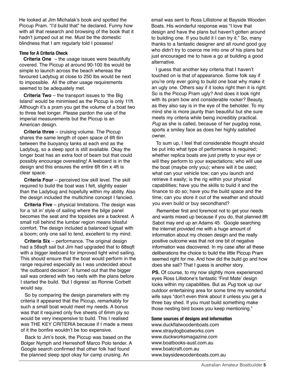 Australian Amateur Boat Builder Preview Pages