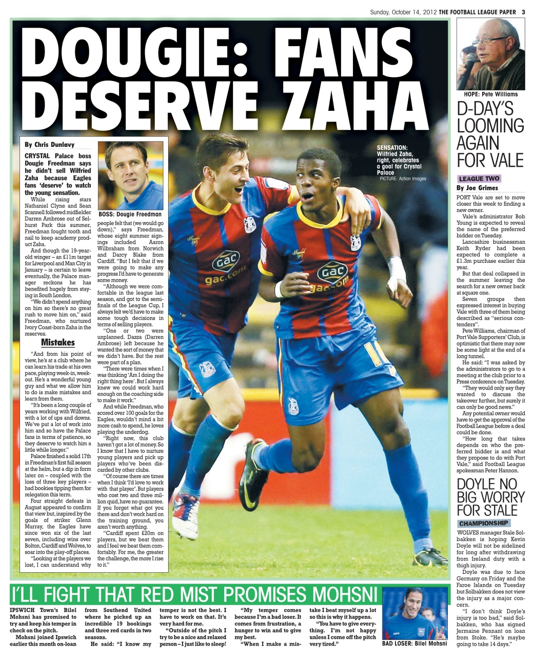 The Football League Paper Preview Pages