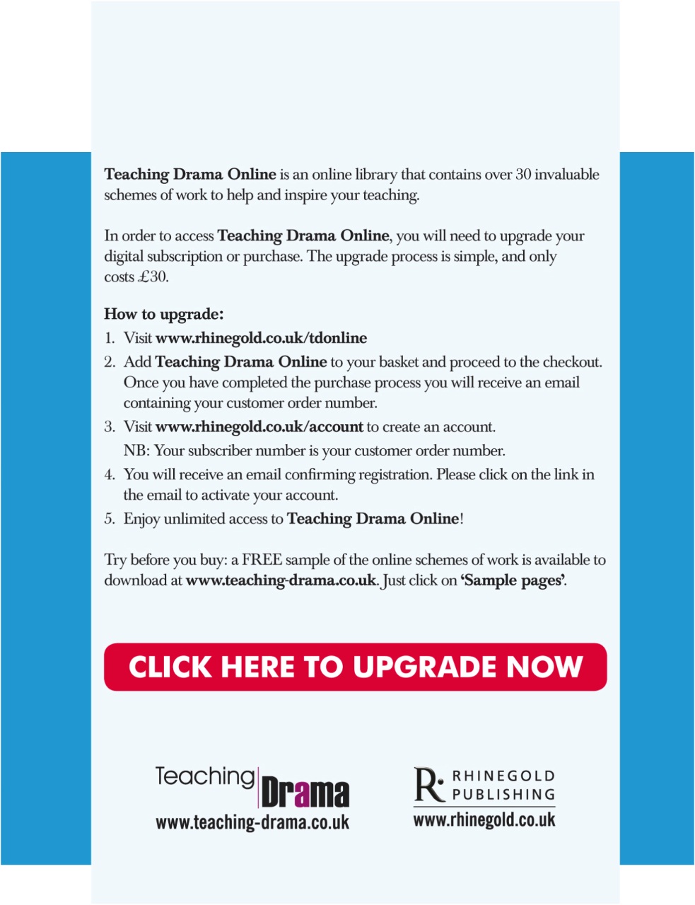 Drama and Theatre Preview Pages