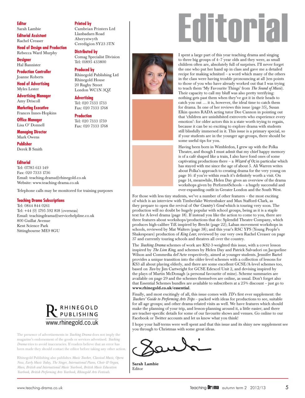 Drama and Theatre Preview Pages