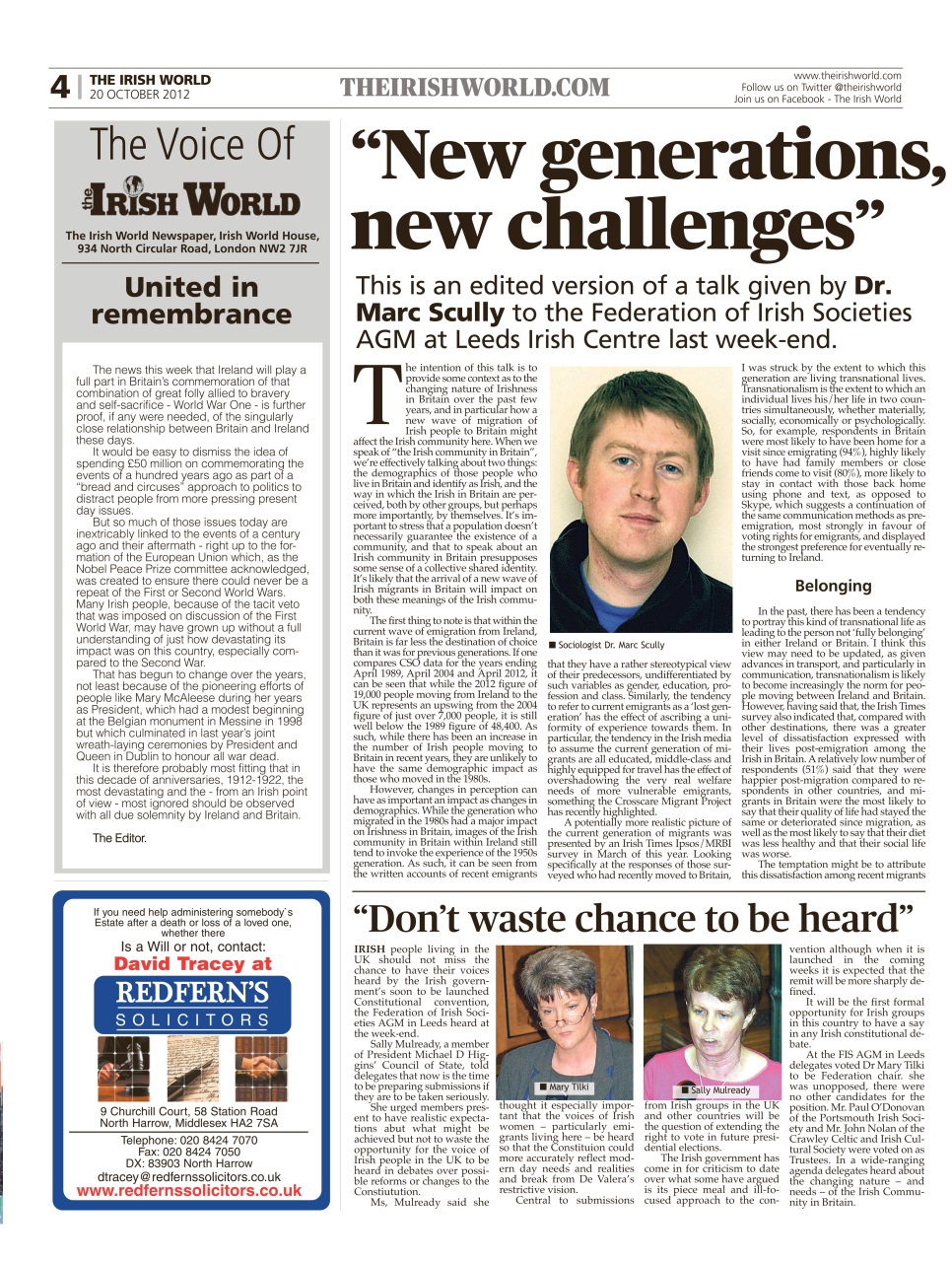 Irish World Preview Pages