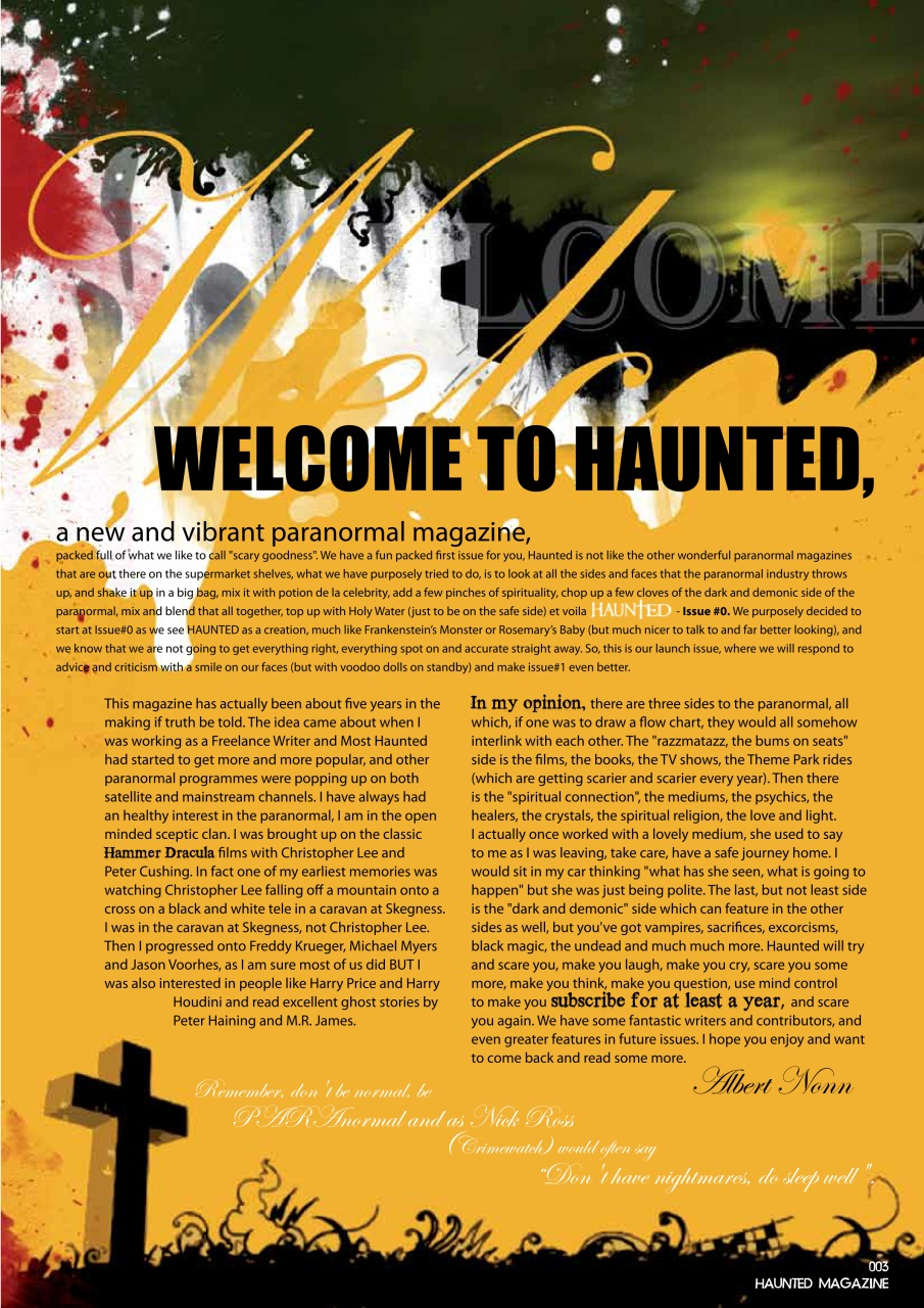 Haunted Magazine Preview Pages