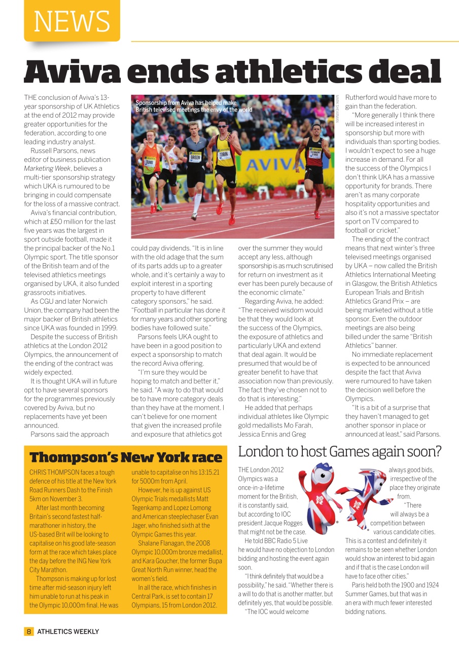 AW – Athletics Weekly Magazine Preview Pages