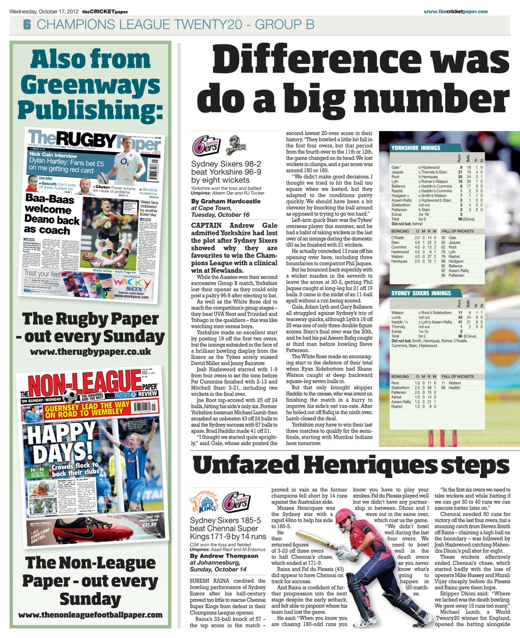 The Cricket Paper Preview Pages