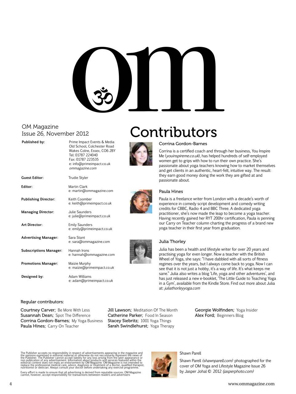OM Yoga Magazine Preview Pages