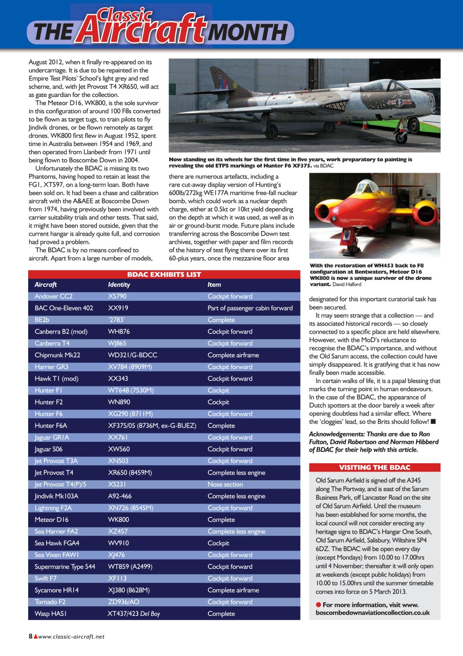 Classic Aircraft Preview Pages