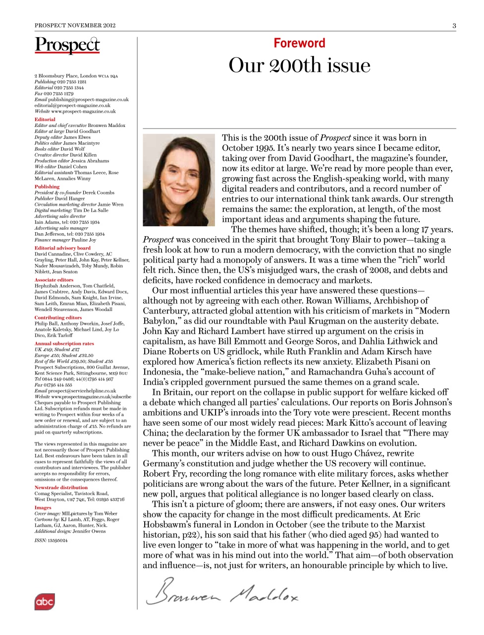 Prospect Magazine Preview Pages