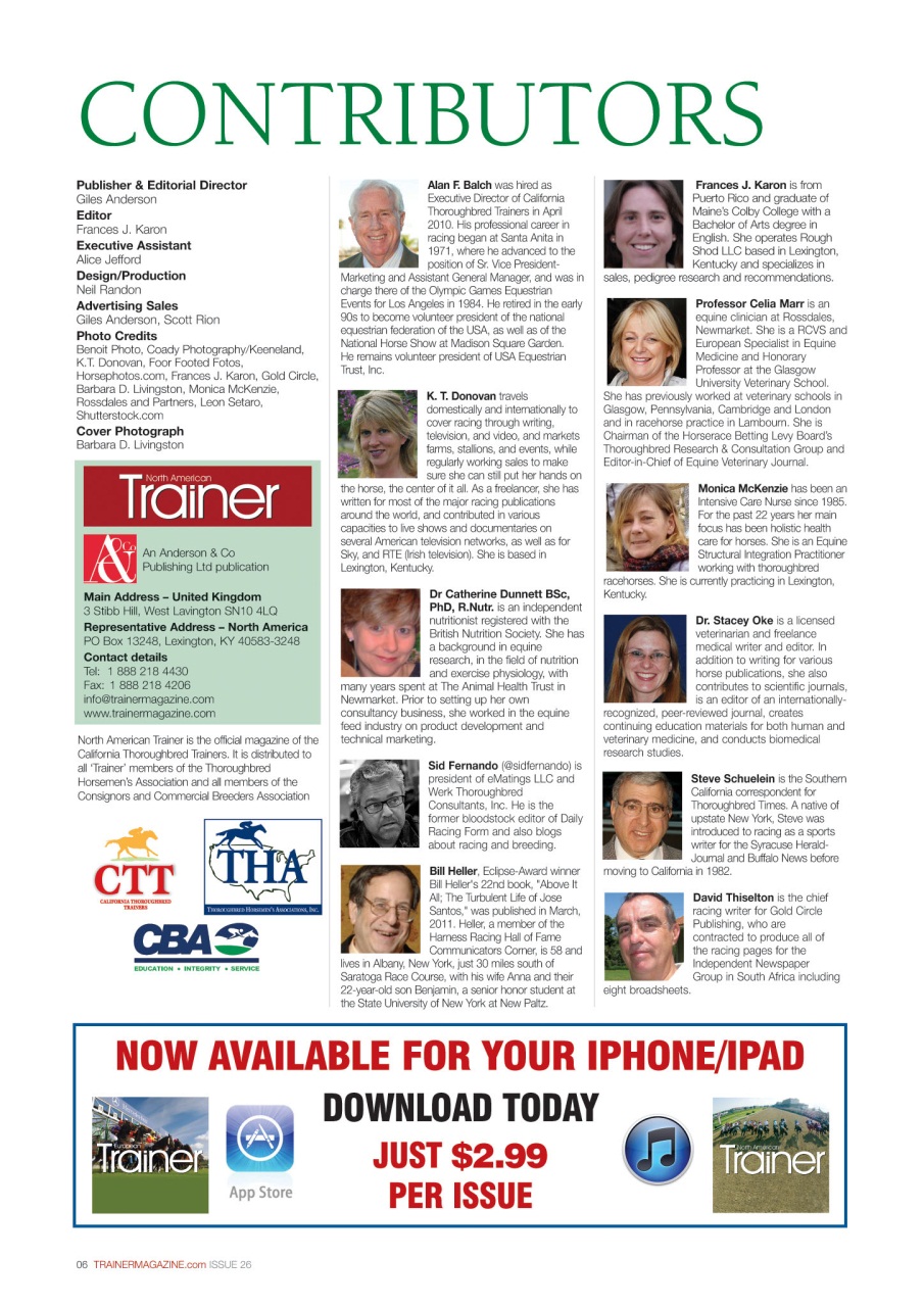 North American Trainer Magazine - horse racing Preview Pages