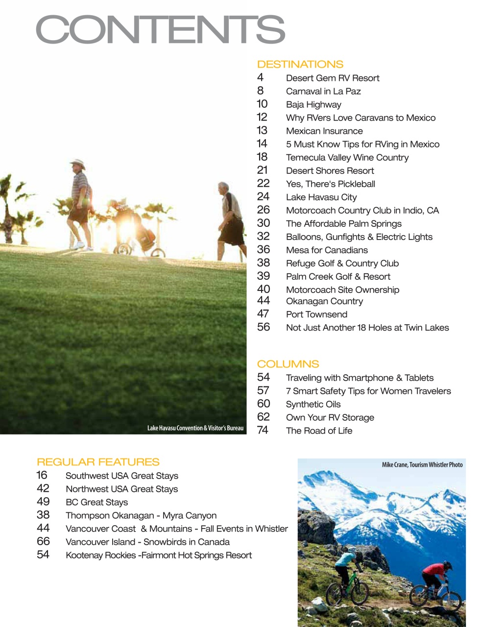 Snowbirds & RV Travelers Preview Pages