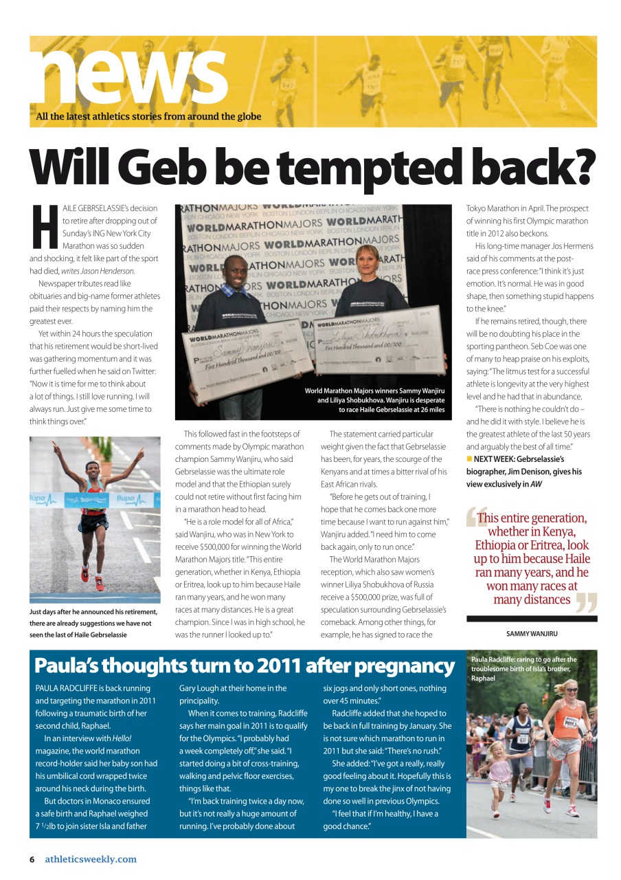 AW – Athletics Weekly Magazine Preview Pages