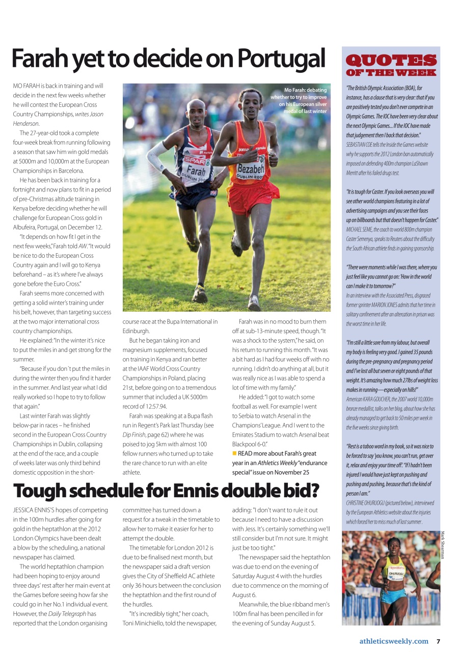 AW – Athletics Weekly Magazine Preview Pages