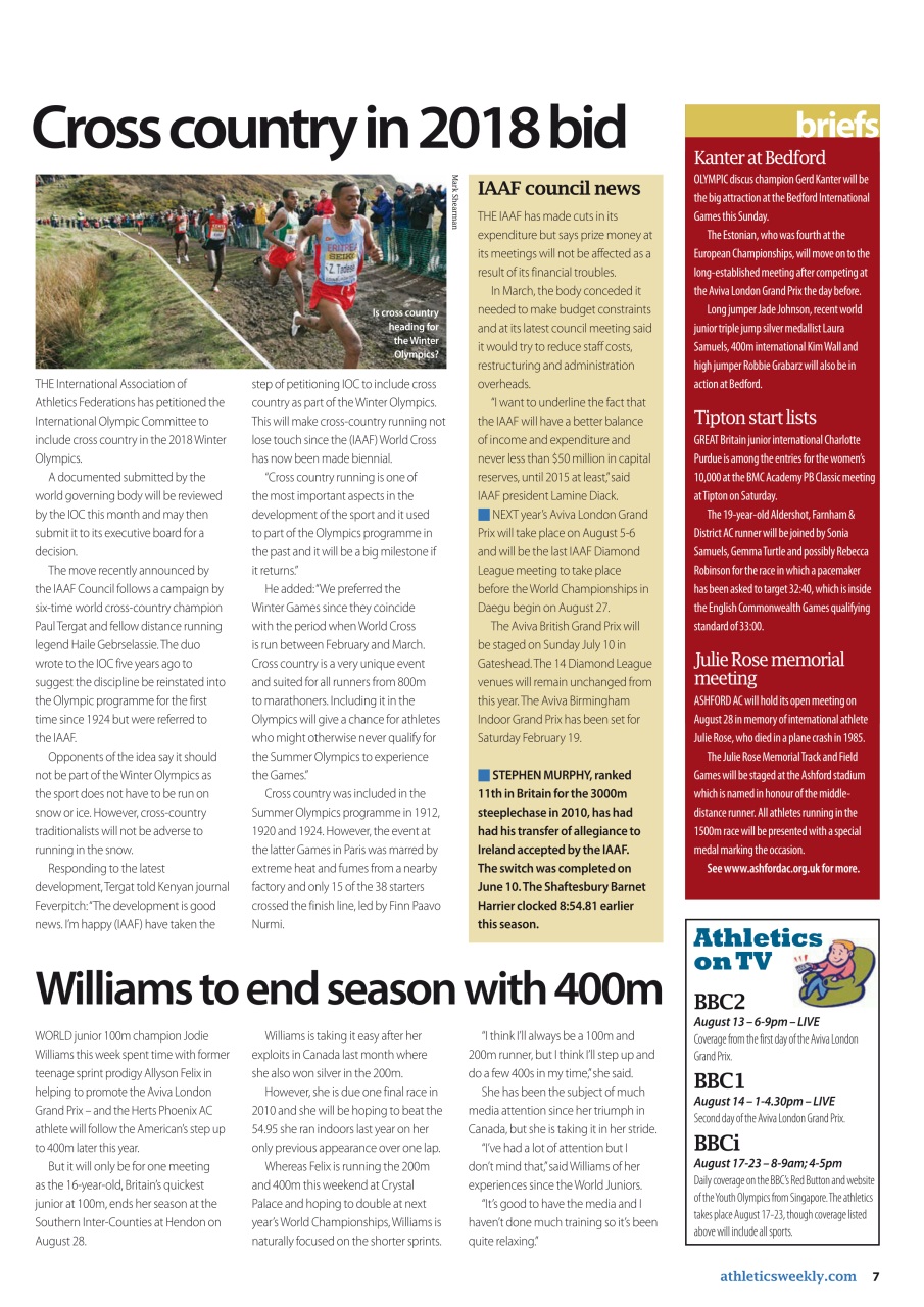 AW – Athletics Weekly Magazine Preview Pages