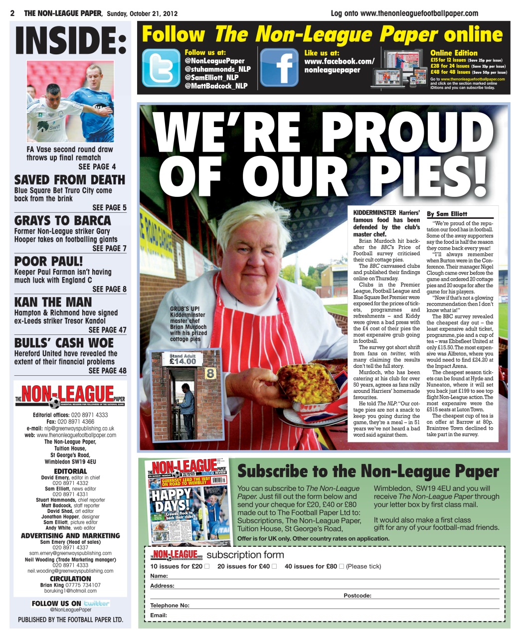 The Non-League Football Paper Preview Pages