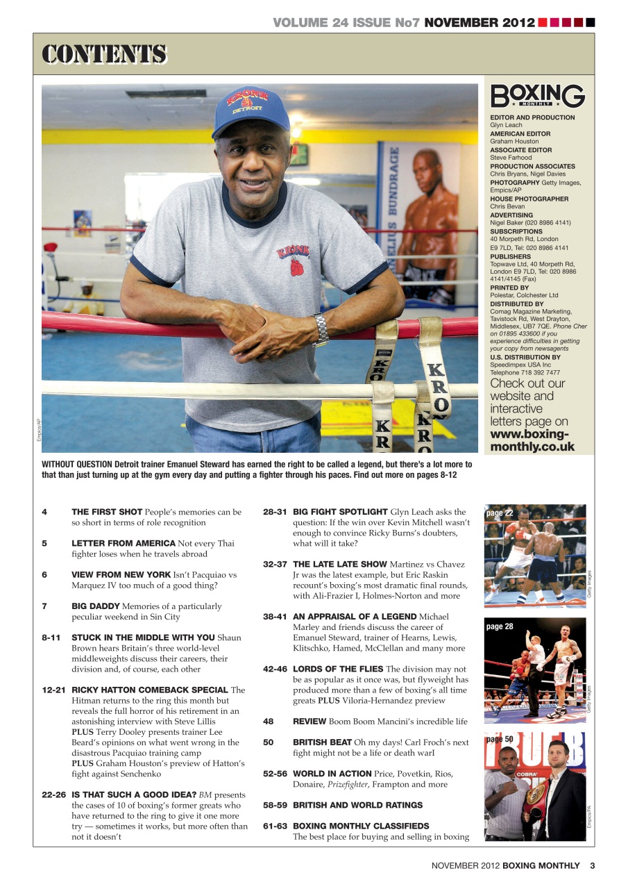 Boxing Monthly Preview Pages