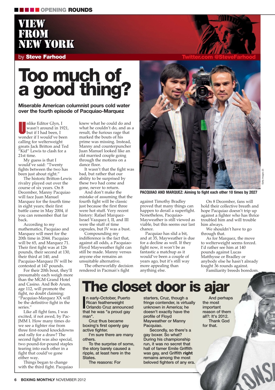 Boxing Monthly Preview Pages