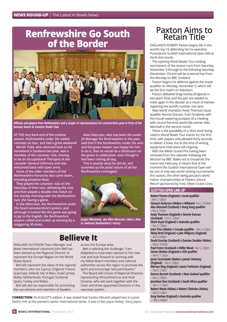 Bowls International Preview Pages