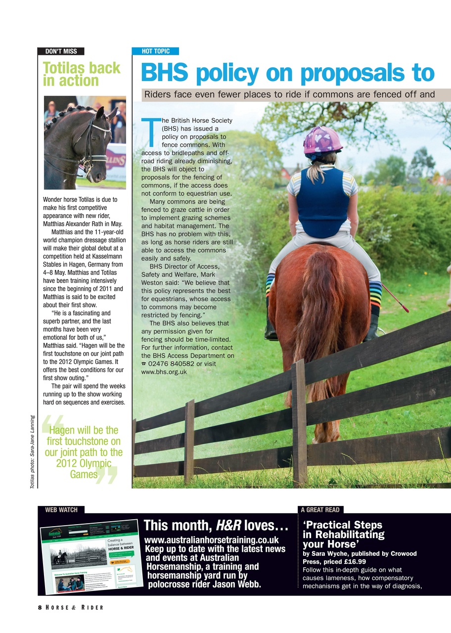 Horse&Rider Magazine - UK equestrian magazine for Horse and Rider Preview Pages