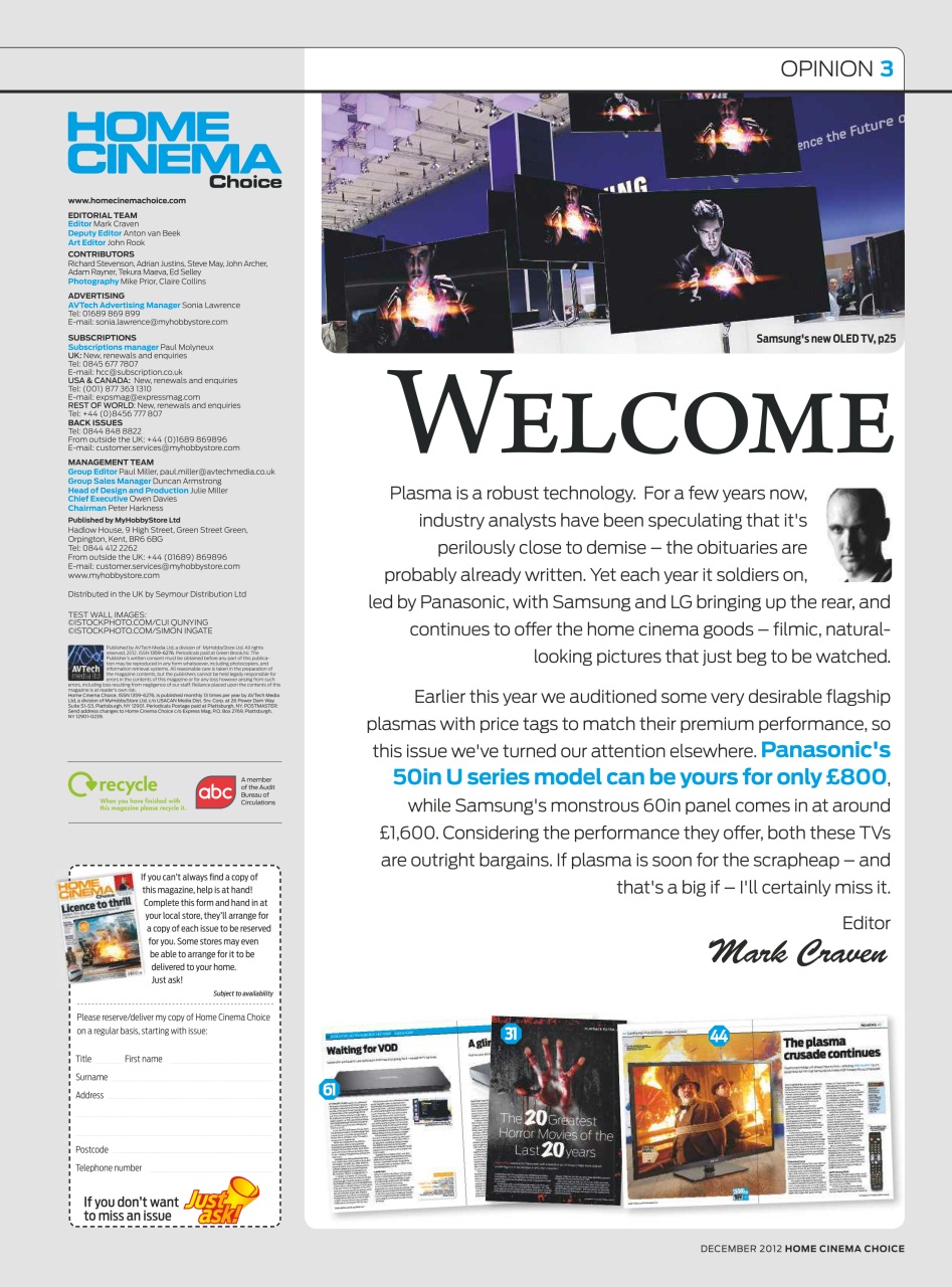 Home Cinema Choice Preview Pages